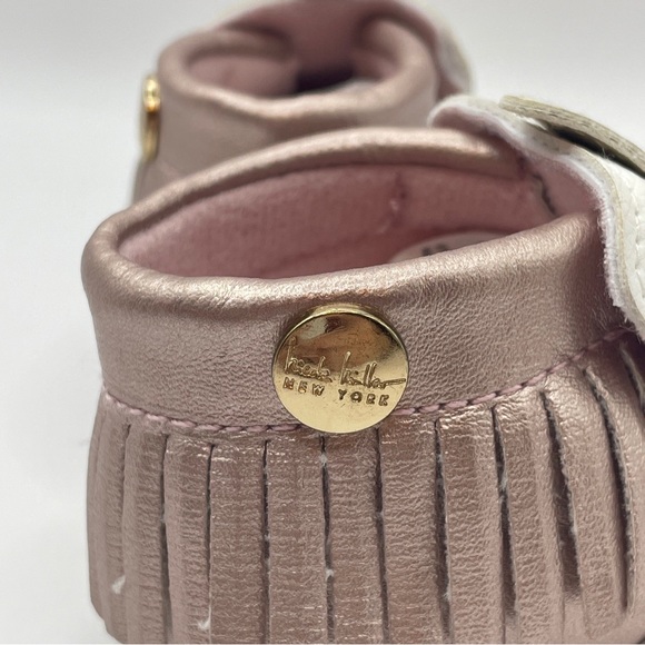 Nicole Miller Unicorn Rose Gold Infant Baby Slip On Moccasin Shoes Sz 0-6 Mos. - Picture 4 of 15